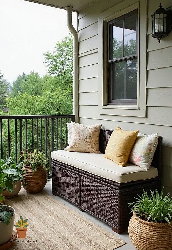 Add Woven Storage Baskets for Cushions