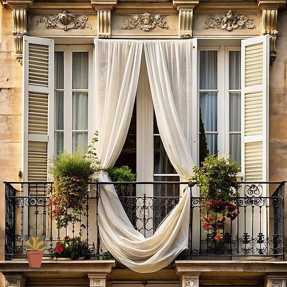 Balcony with Café Curtains