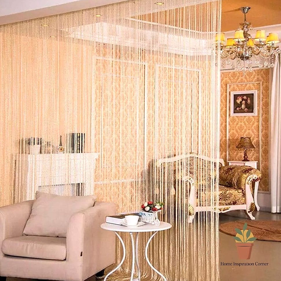 Balcony with String Curtain Divider