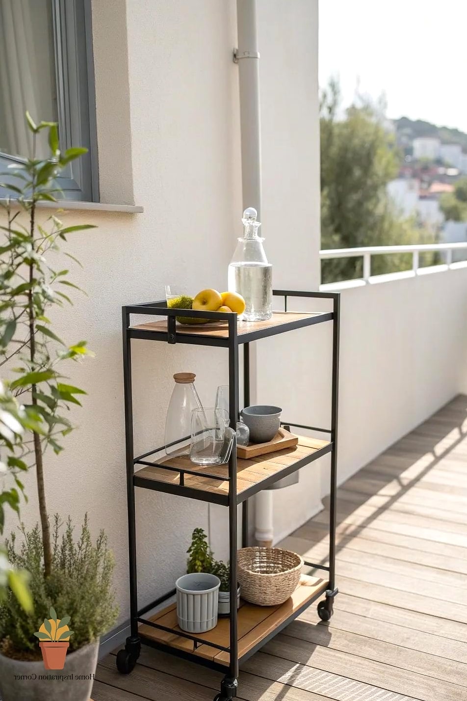 A Bar Cart for Evening Drinks