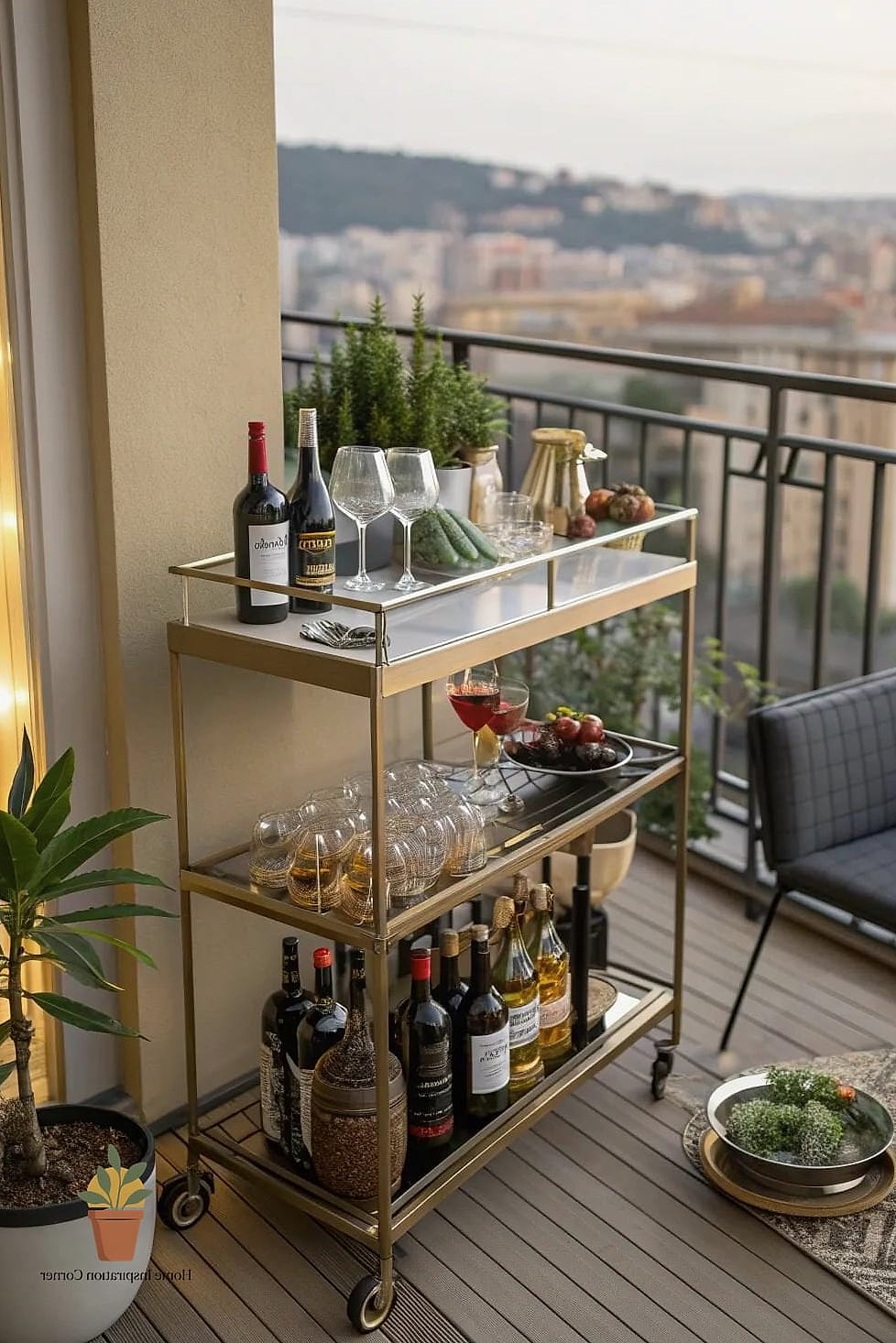 10 Creative Balcony Ideas House Ideas You Haven't Seen Before 10 A Bar Cart Turned Outdoor Beverage Station