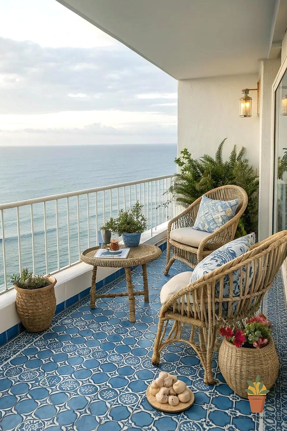 18 Balcony Tiles Ideas That Will Transform Your Space 6 Blue and White Moroccan Tiles