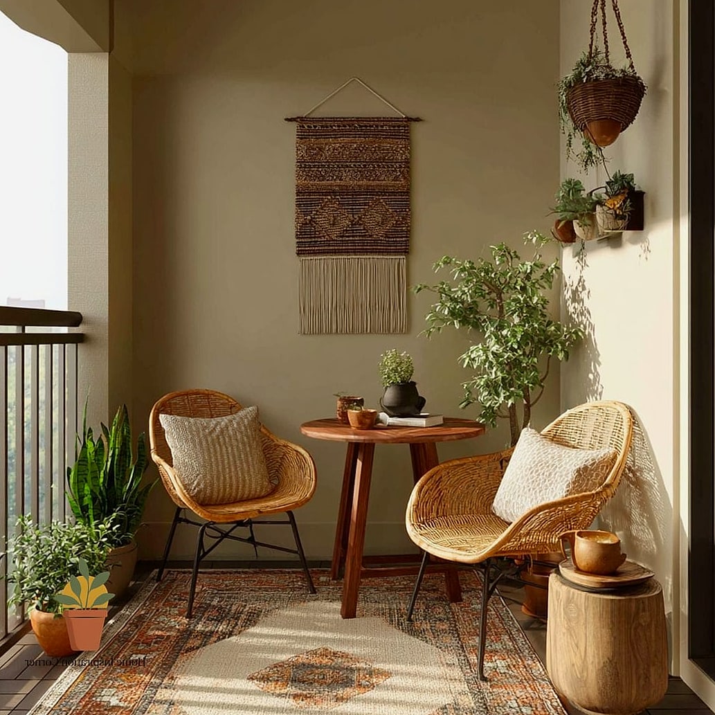 Bohemian Rattan and Macrame Corner