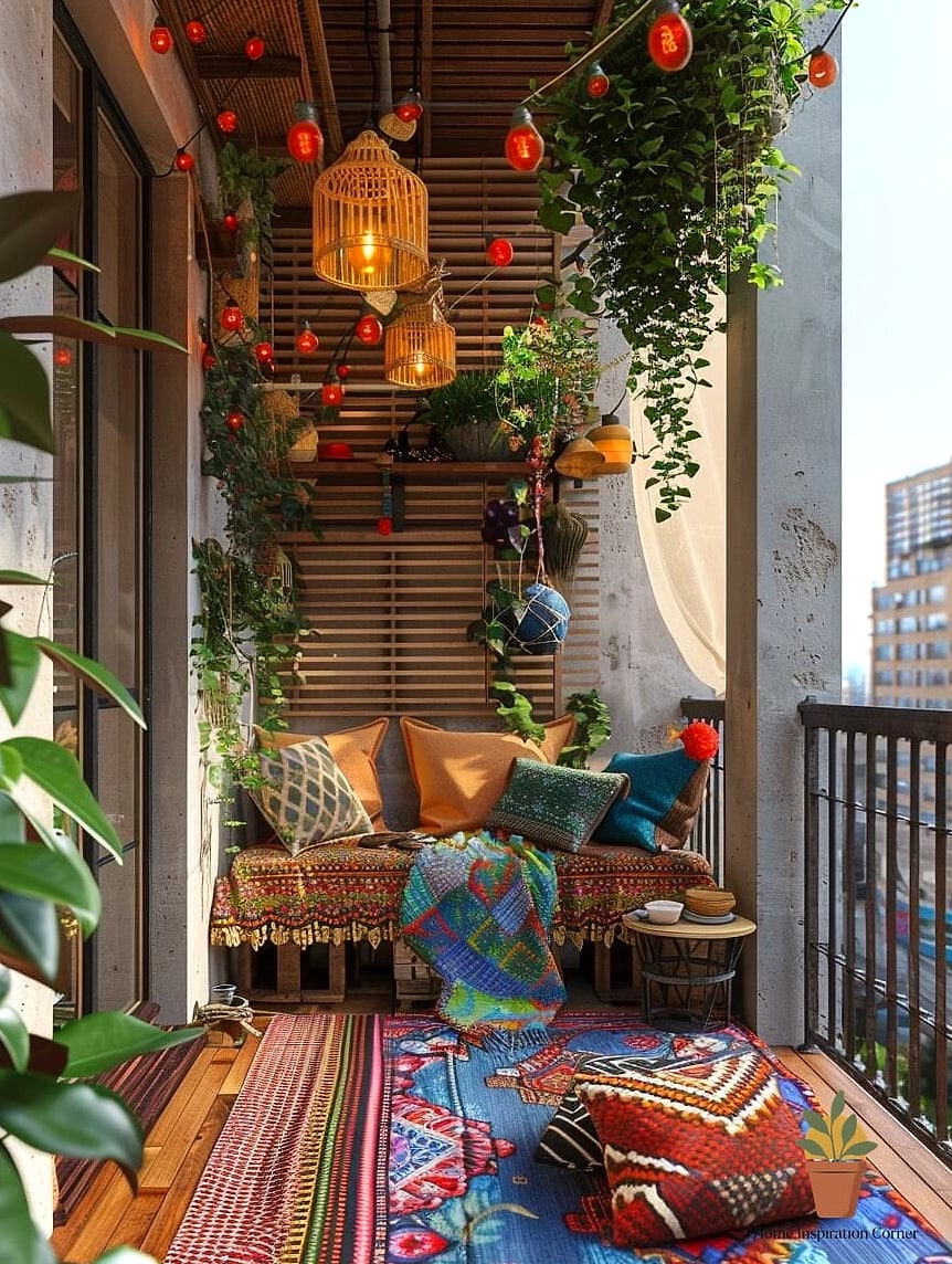 The Boho Layered Textile Balcony