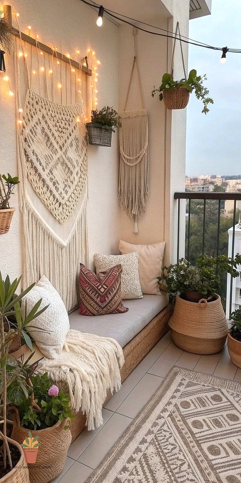 Boho Macrame and Rattan Accents