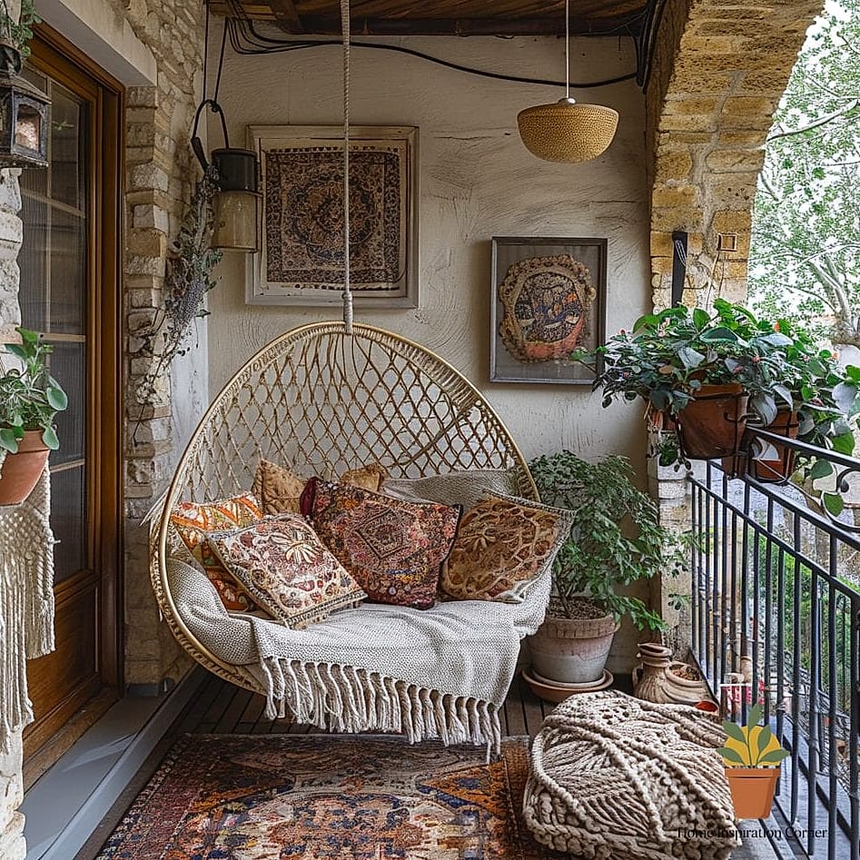 Boho Rug and Floor Cushion Layout