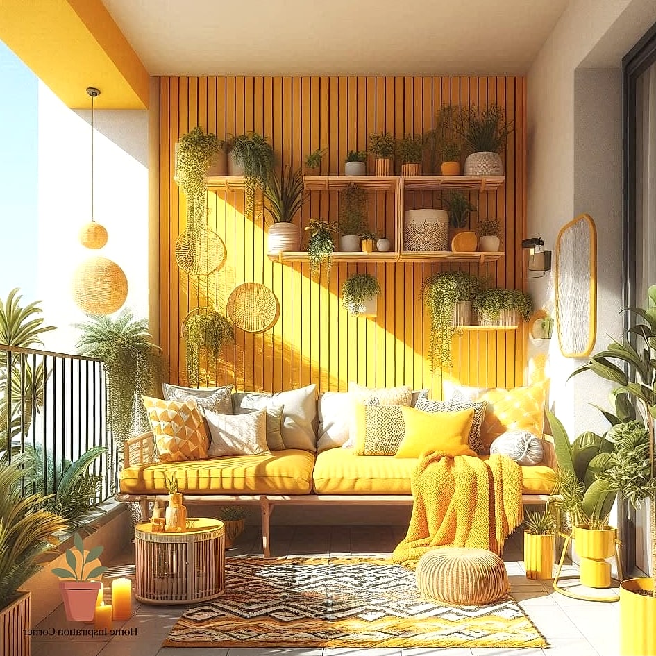 18 Balcony Tiles Ideas That Will Transform Your Space 10 Bright Yellow Accent Tiles