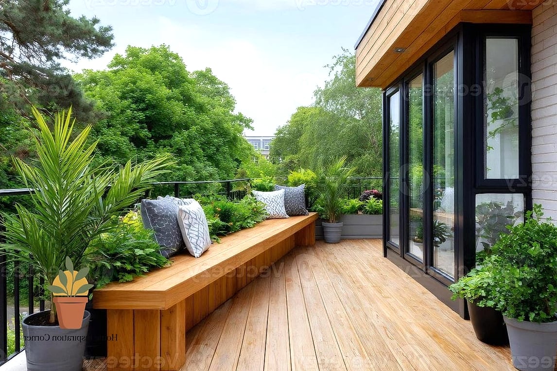 20 Stunning House Balcony Ideas for Every Budget 6 Built-In Bench Seating