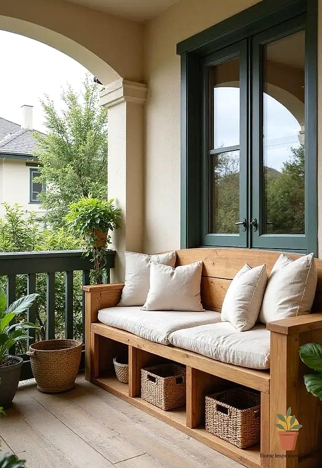 9 Creative Big Balcony Ideas Ideas You Haven't Seen Before 2 A Built-In Bench With Hidden Storage Underneath