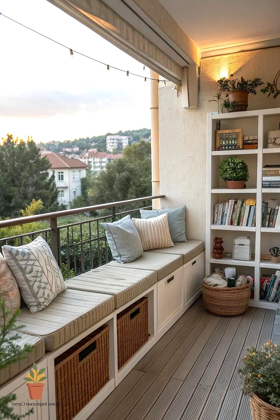 13 Small Balcony Decor Ideas From Homes We Absolutely Love 9 Built-In Style Storage Bench