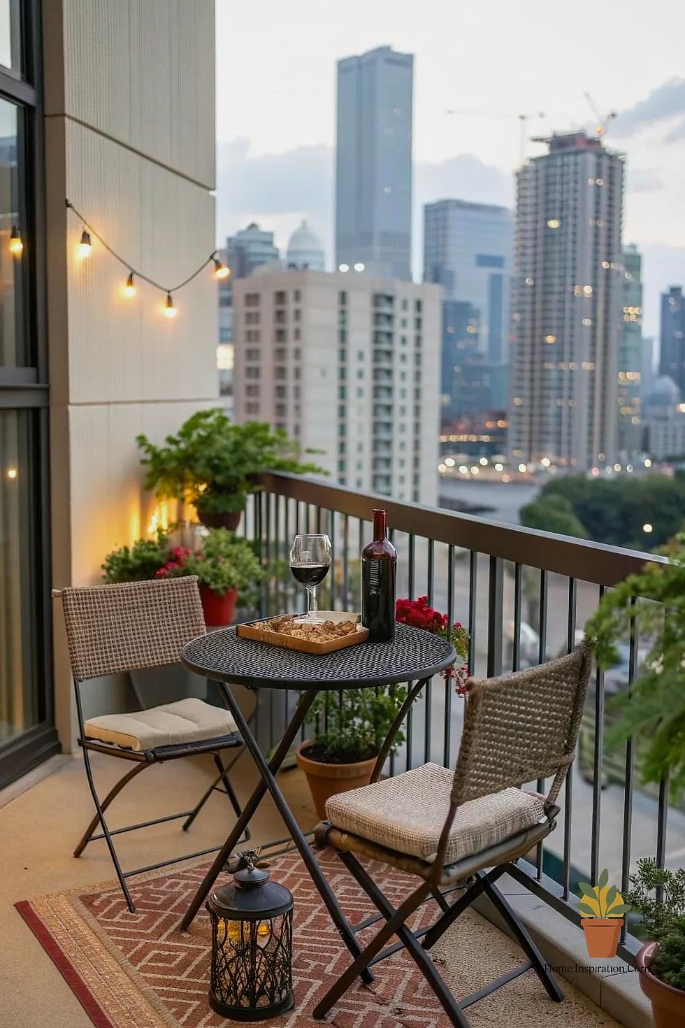 7 Creative Outdoor Balcony Ideas Ideas You Haven't Seen Before 7 A Café-Style Bistro Setup With String Lighting Zones