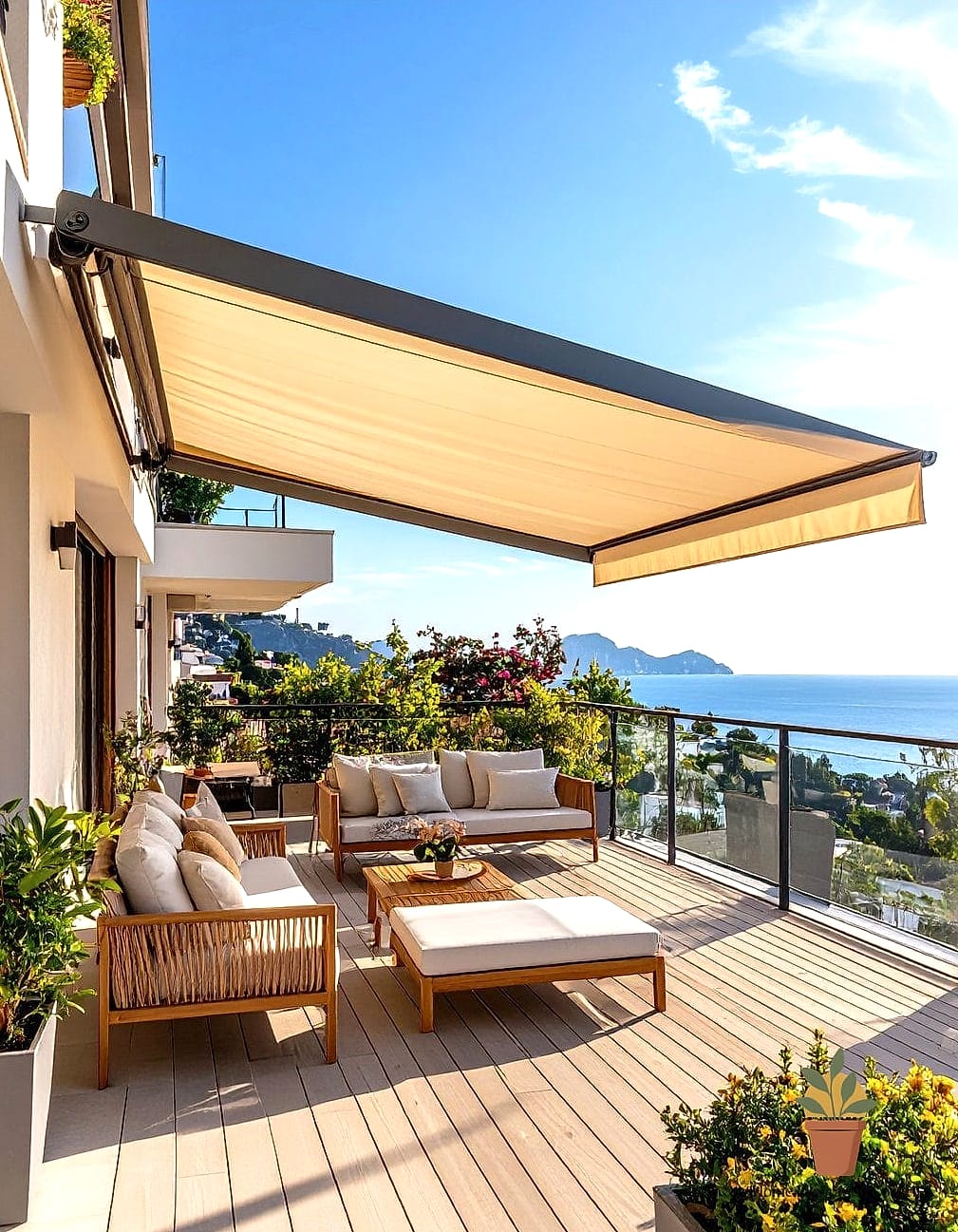 23 Beautiful Balcony Furniture Inspiration Photos Worth Saving 17 Cantilever Umbrella with Lounge Seating