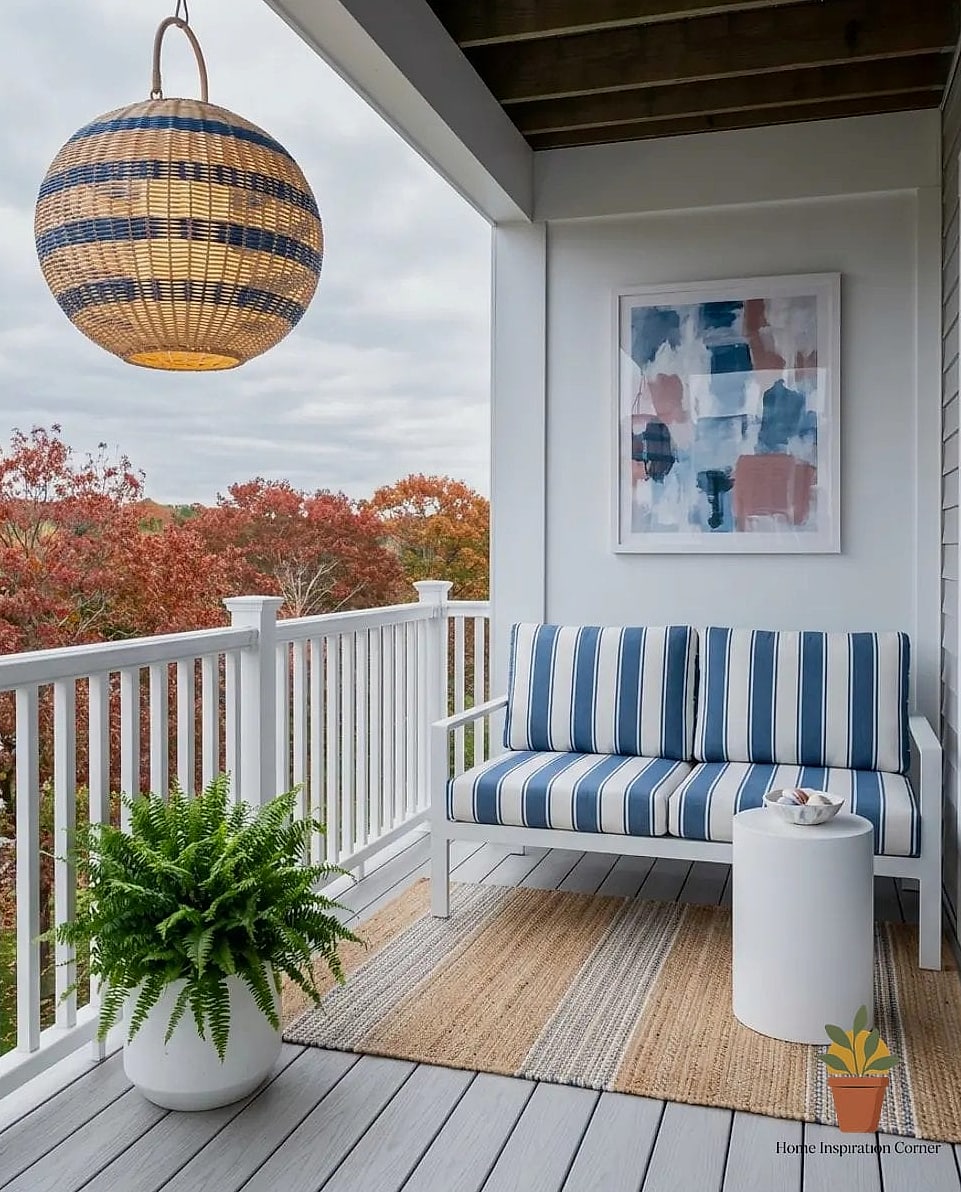 20 Small Balcony Looks We're Obsessed With This Year 12 Coastal Blue and White Retreat