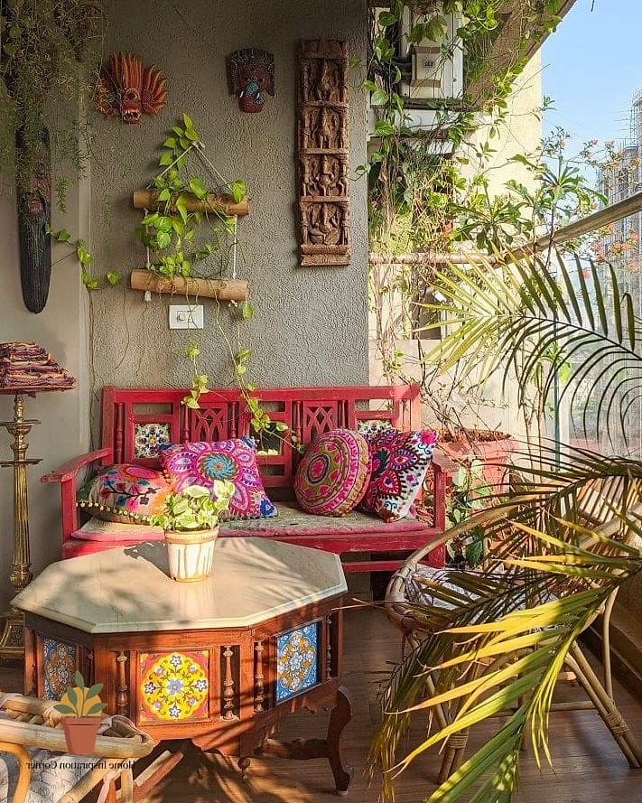 10 Balcony Decoration Inspiration Boards You'll Want to Copy 6 The Colorful Eclectic Mix