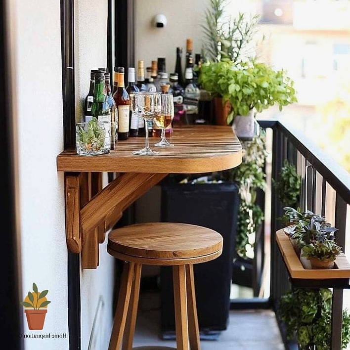 15 Balcony Bar Ideas From Homes We Absolutely Love 10 Compact Bistro Bar for Two