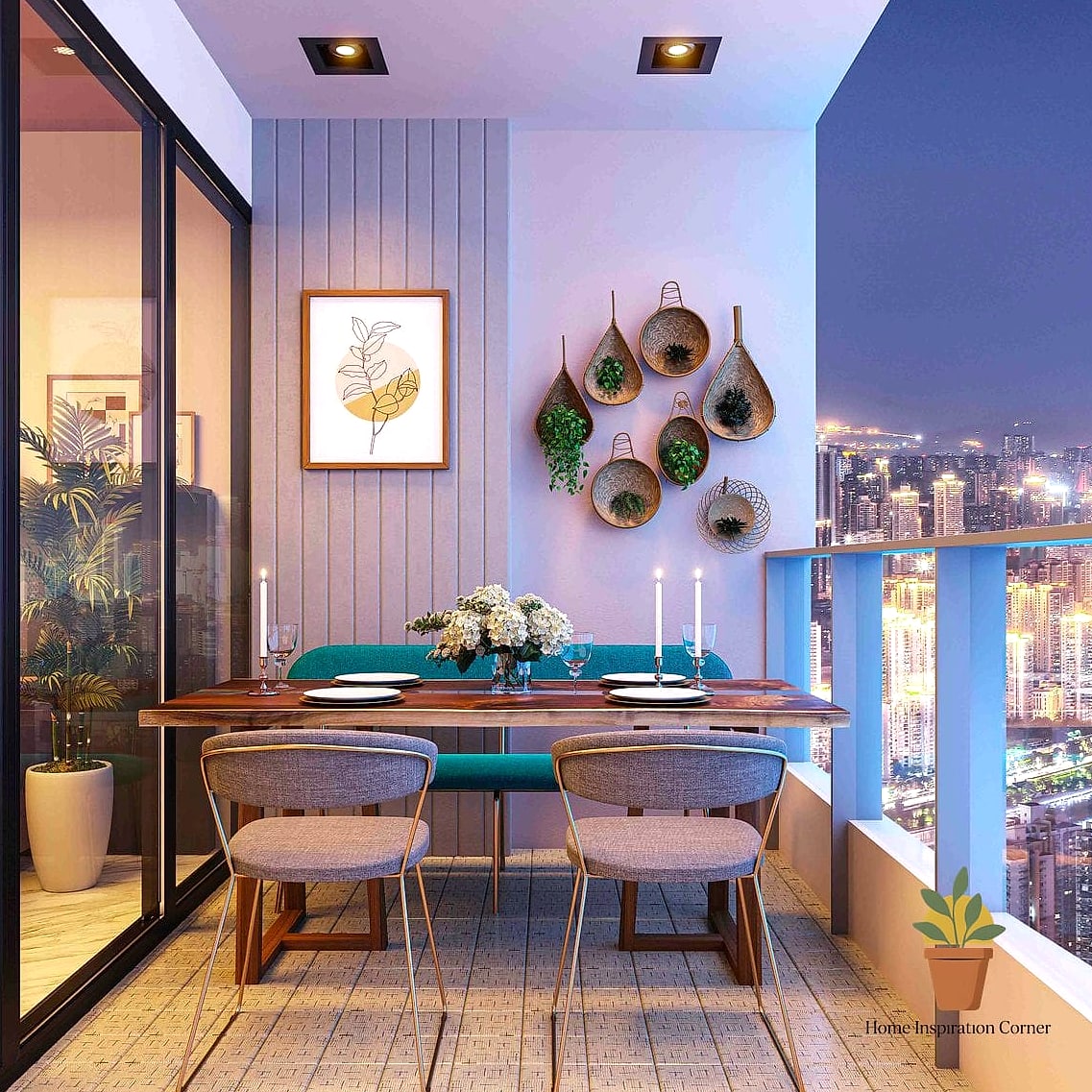 Compact Dining Setup for Two