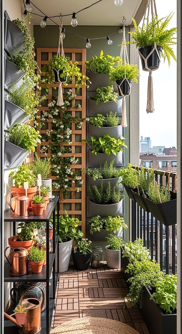 12 Narrow Balcony Ideas to Upgrade Your Home This Weekend 12 Compact Vertical Herb Garden Near the Kitchen Door