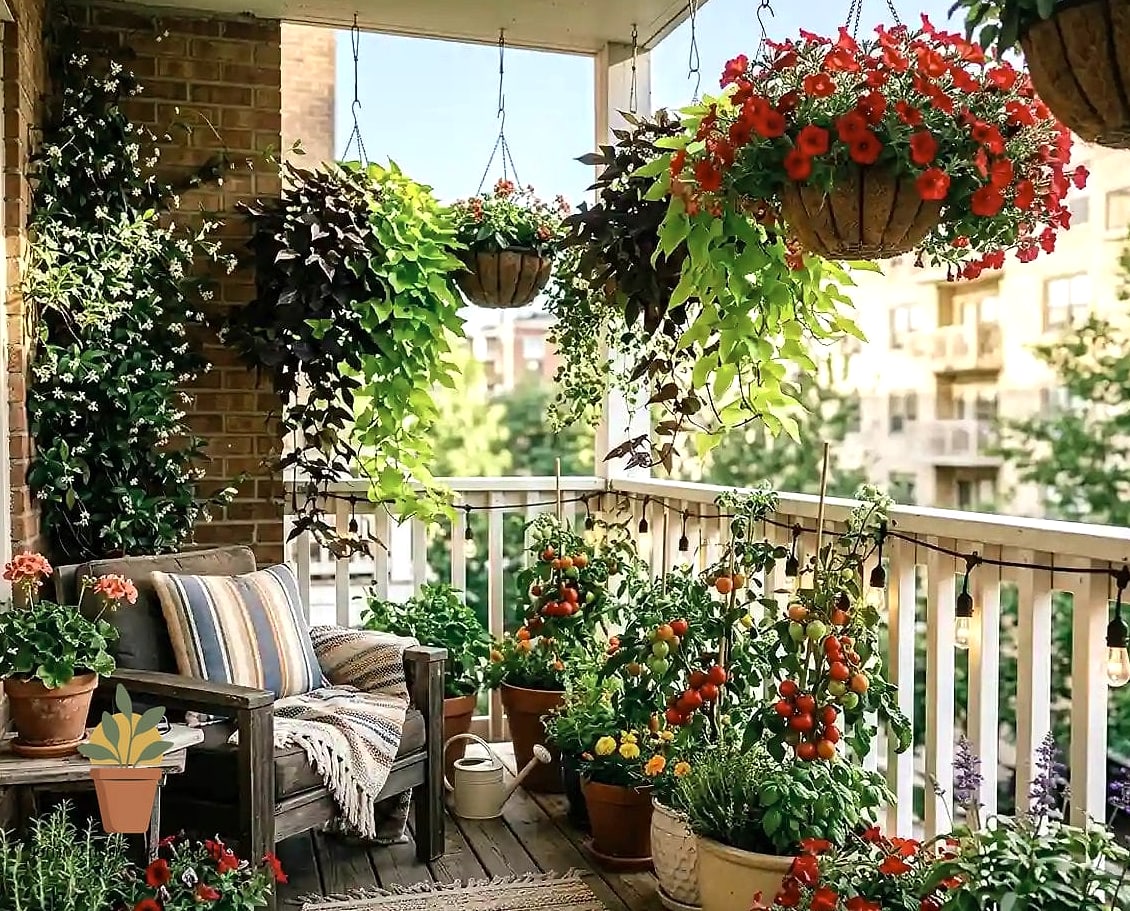 Container Garden with Raised Planters