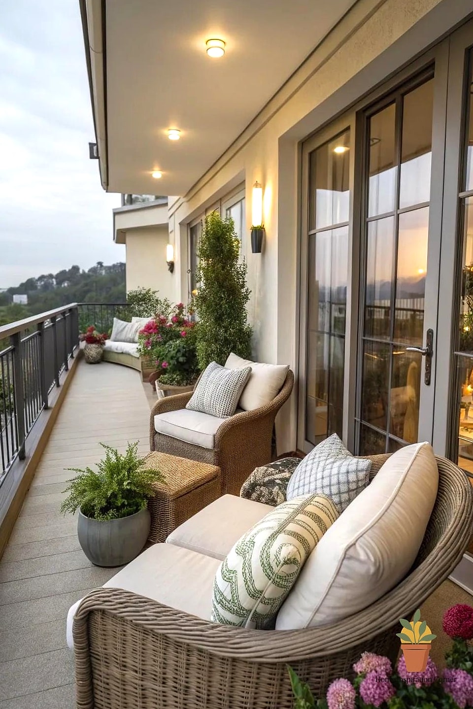 23 Beautiful Balcony Furniture Inspiration Photos Worth Saving 21 Corner Wraparound Seating