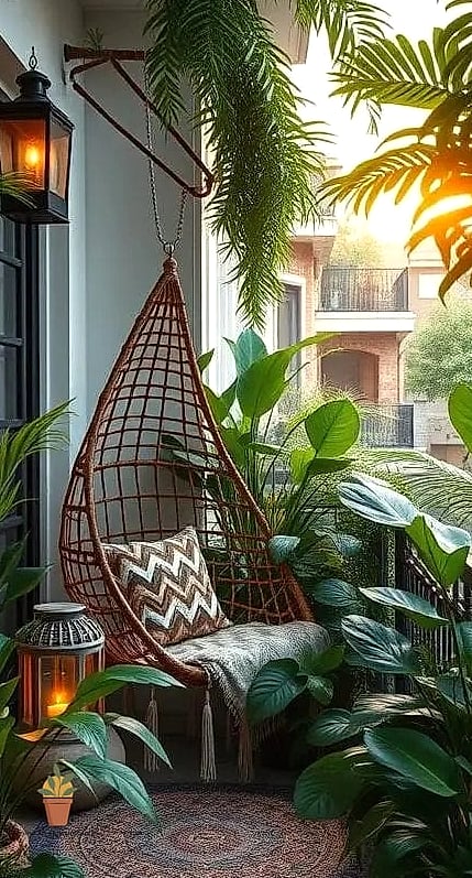 The Cozy Boho Jungle Balcony