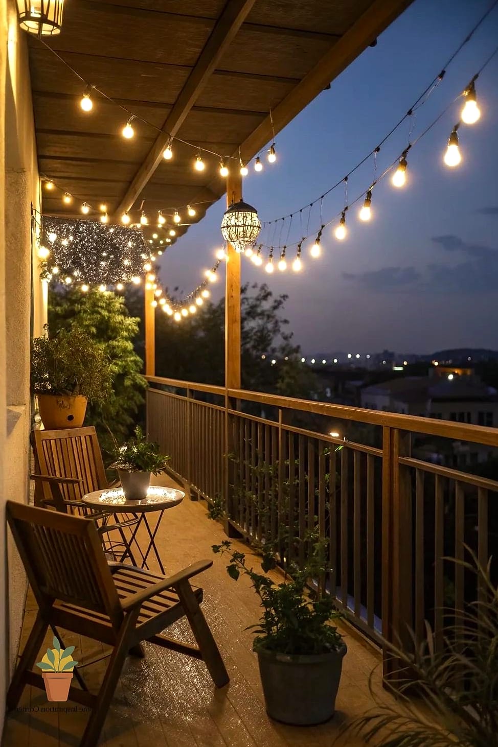 20 Stunning House Balcony Ideas for Every Budget 2 Cozy String Lights Overhead