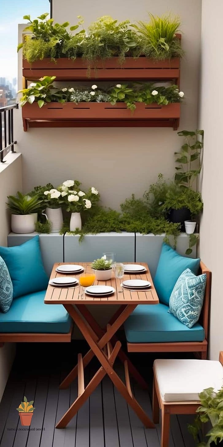 9 Balcony Design Ideas That Are Both Stylish and Practical 8 A Dedicated Dining Nook for Small Meals