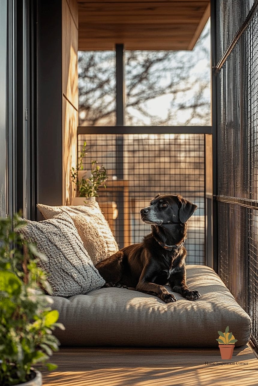 9 Creative Big Balcony Ideas Ideas You Haven't Seen Before 6 A Dedicated Pet Corner With Turf and a Shaded Spot