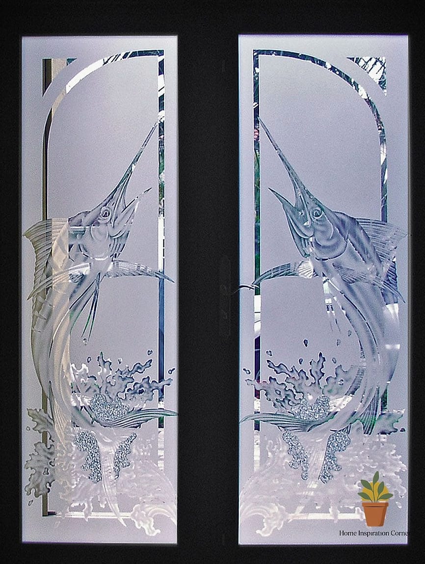 17 Etching Glass Design For Balcony Ideas That Work in Any Size Home 6 Etched Glass with Metal Frame Accents