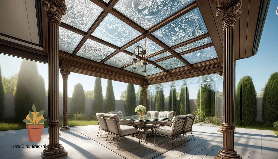17 Etching Glass Design For Balcony Ideas That Work in Any Size Home 15 Etched Glass Roof or Pergola Panels