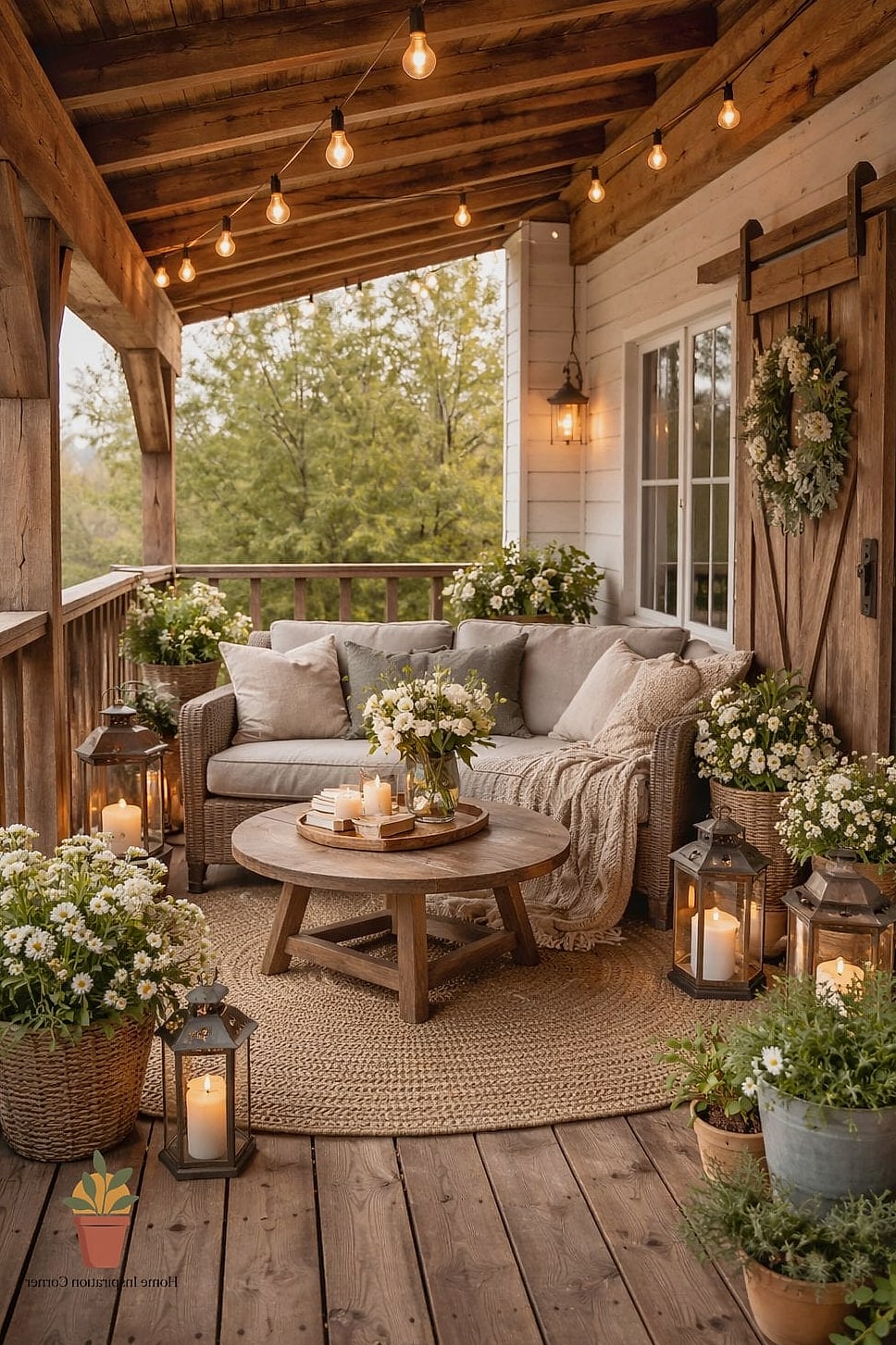 20 Small Balcony Looks We're Obsessed With This Year 16 Farmhouse-Style Cozy Corner