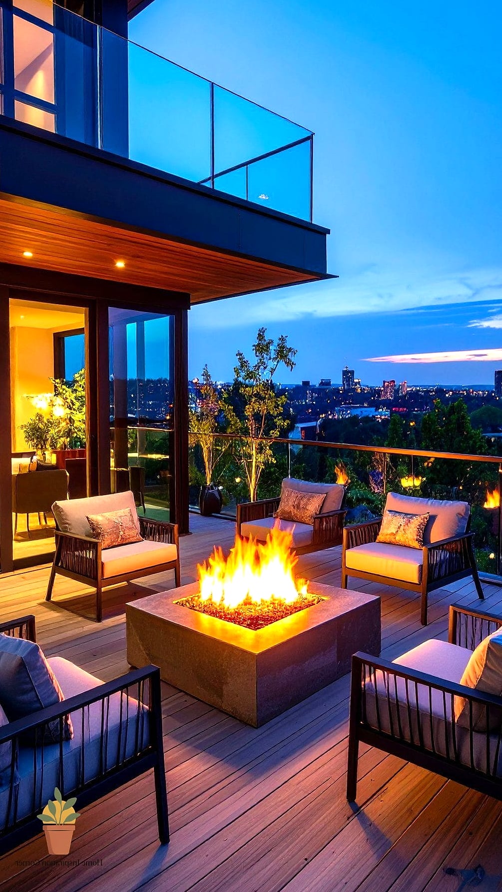 20 Stunning House Balcony Ideas for Every Budget 14 Fire Pit Table