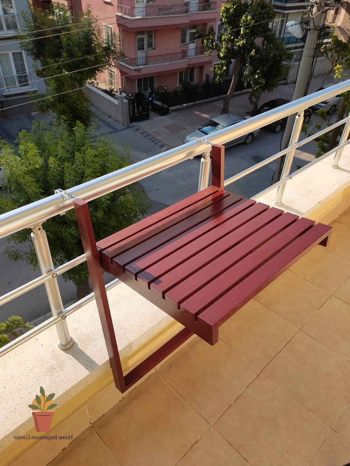 A Foldable Murphy-Style Table Off the Railing