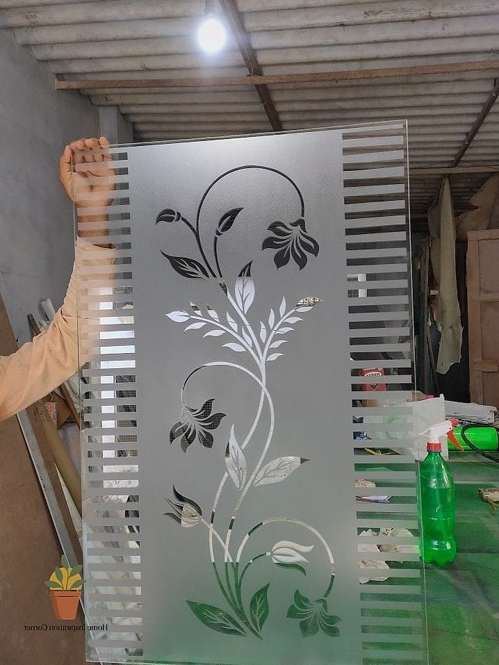 17 Etching Glass Design For Balcony Ideas That Work in Any Size Home 5 Frosted Bottom Half, Clear Top Half
