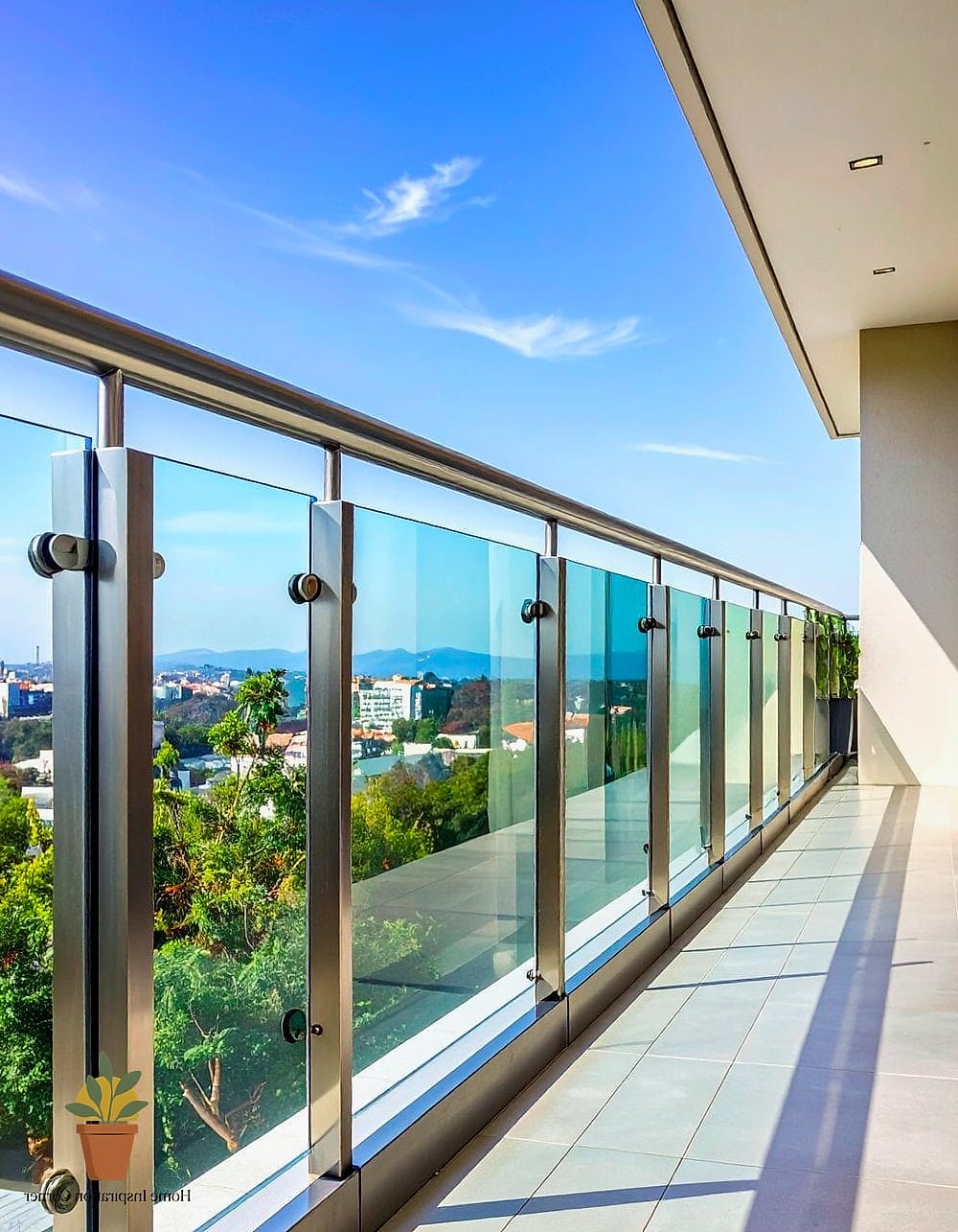 Glass Panels Set into Existing Concrete or Brick Half-Walls