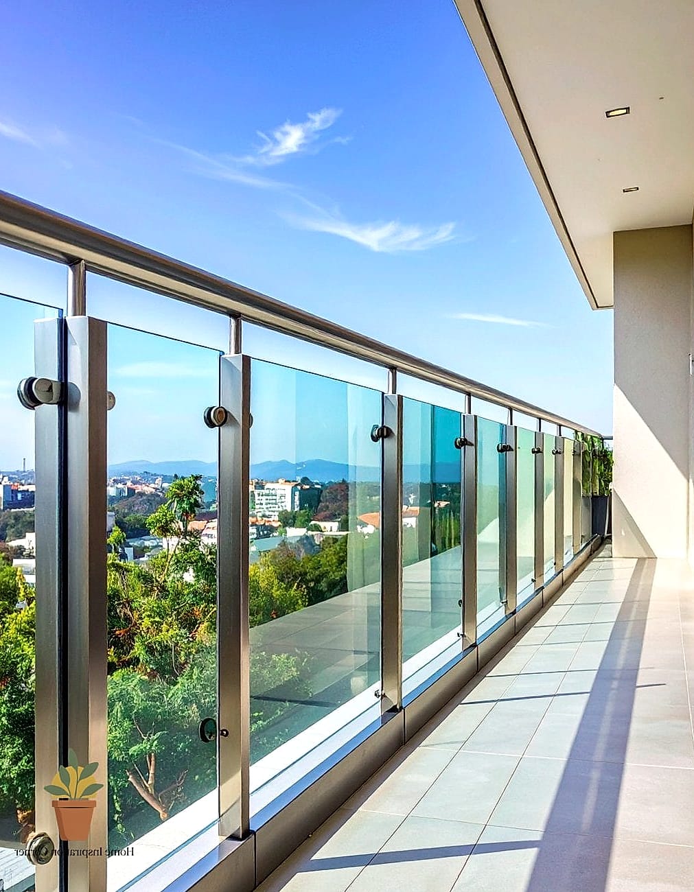 Glass Panels with Cable Accents