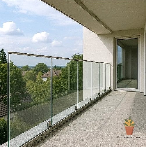 Glass Panels with a Matte Black Top Rail