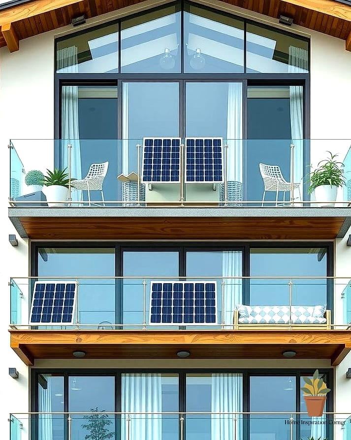 Glass Panels with Solar-Powered Rail Lighting