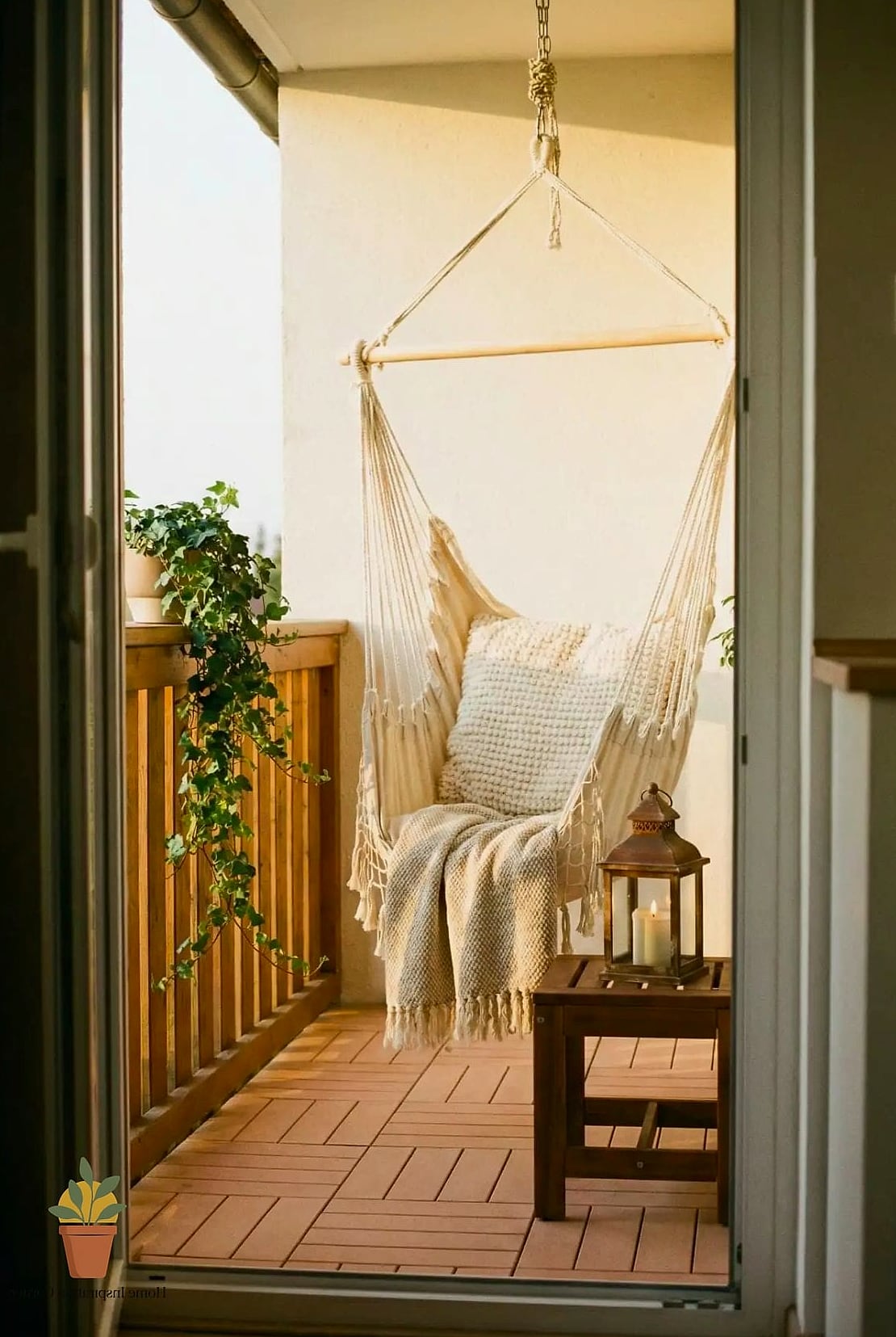 12 Narrow Balcony Ideas to Upgrade Your Home This Weekend 9 A Hammock Chair for a Cozy Reading Nook