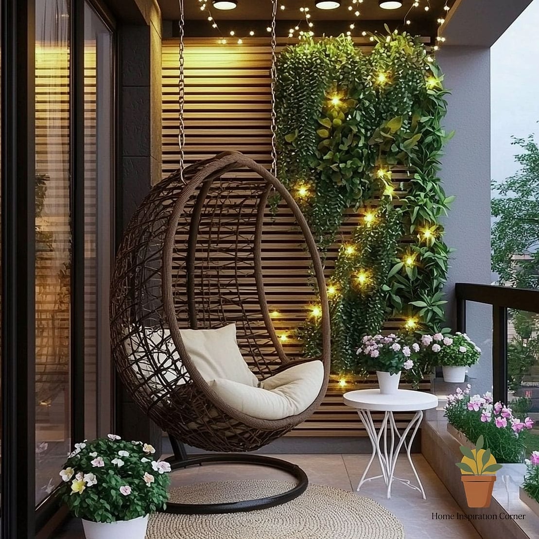 20 Stunning House Balcony Ideas for Every Budget 7 Hanging Egg Chair