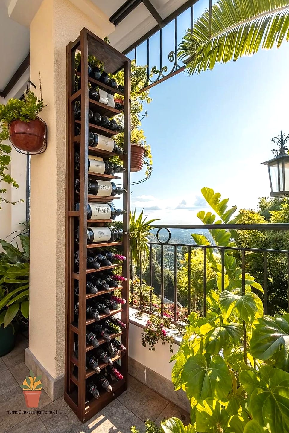 15 Balcony Bar Ideas From Homes We Absolutely Love 13 Hanging Wine Rack Bar Corner