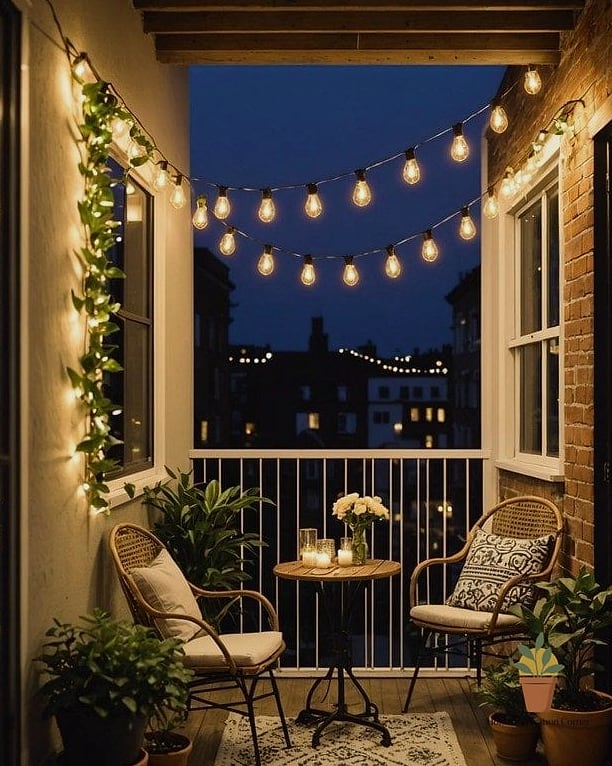 Hang String Lights in a Zigzag Pattern