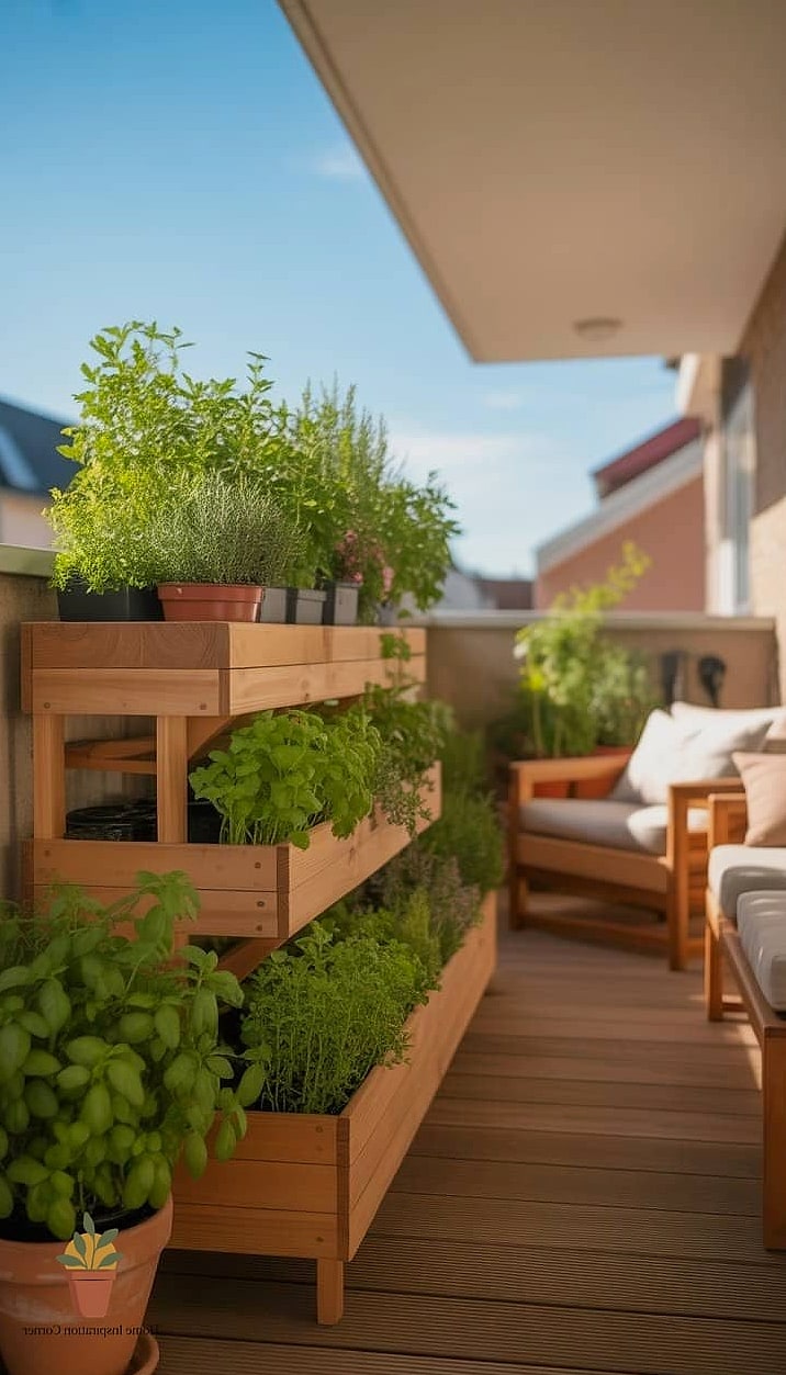 Herb Garden in Repurposed Containers