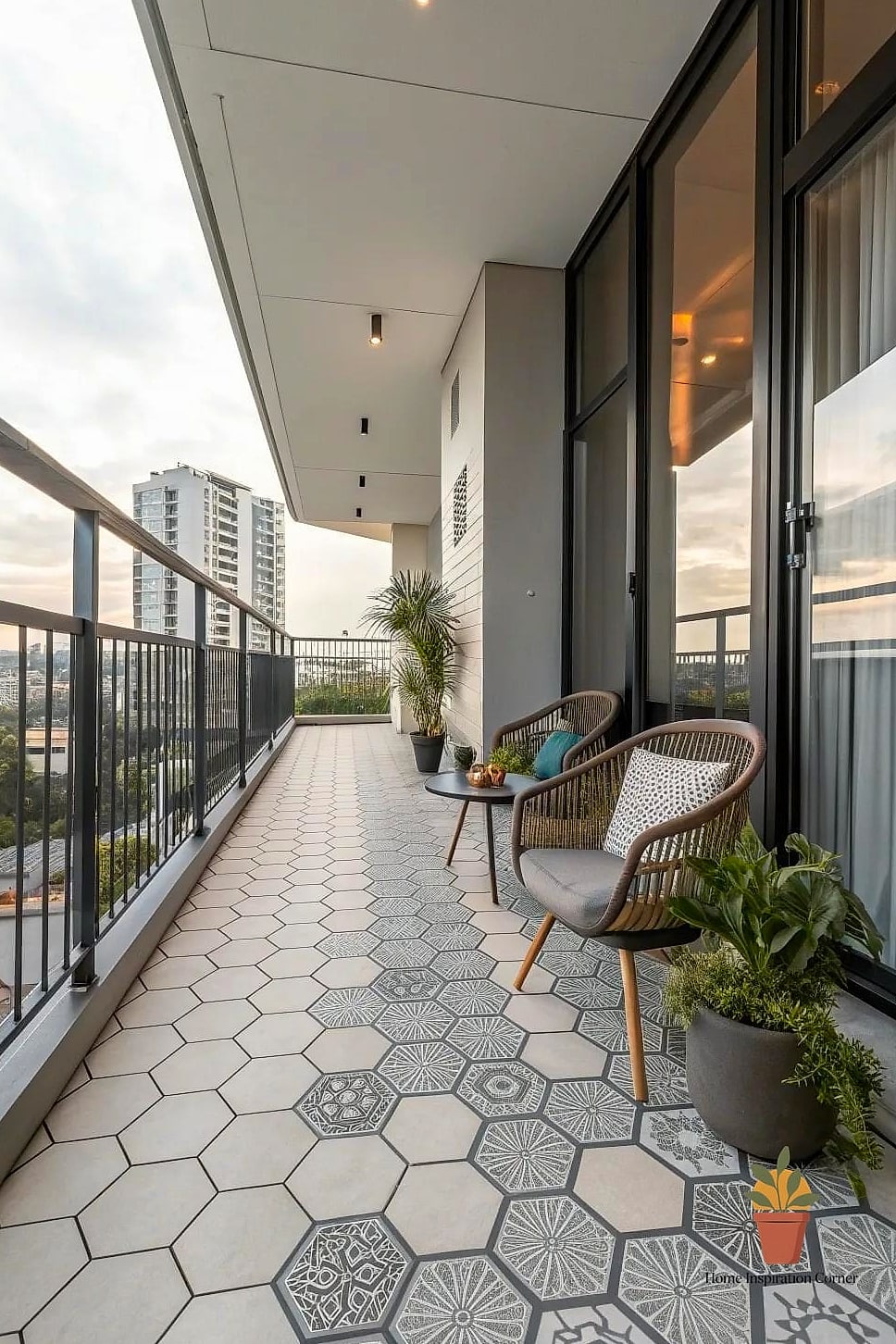 18 Balcony Tiles Ideas That Will Transform Your Space 8 Hexagon Mosaic Tiles