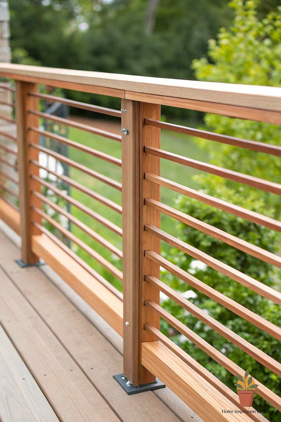 Horizontal Wood Slat Privacy Wall