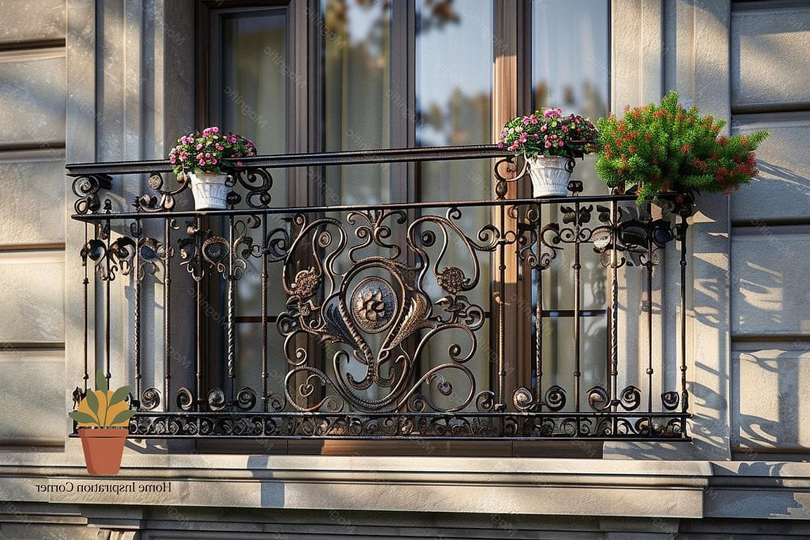 18 Iron Balcony Railing Designs You Need to See Right Now 19 Iron Railings with Integrated Planters