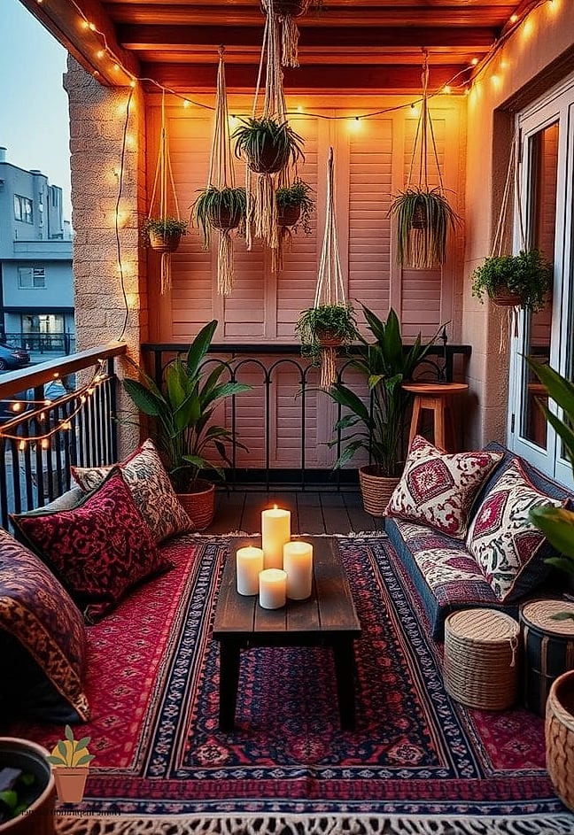 Layered Textile Lounge with Weather-Resistant Fabrics
