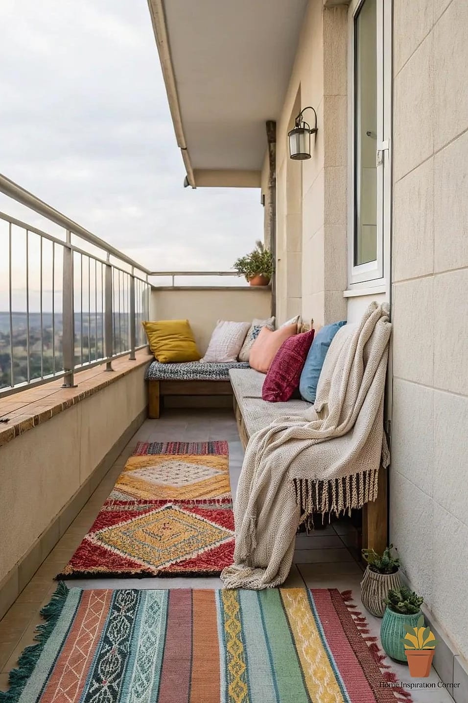 12 Narrow Balcony Ideas to Upgrade Your Home This Weekend 11 Layered Textiles for a Lived-In Feel