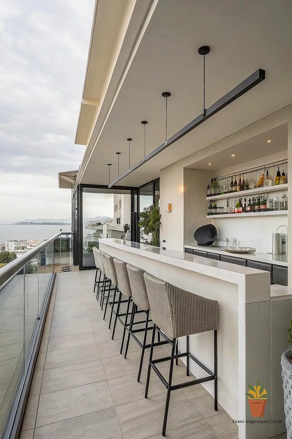 15 Balcony Bar Ideas From Homes We Absolutely Love 12 Minimalist Concrete Ledge Bar