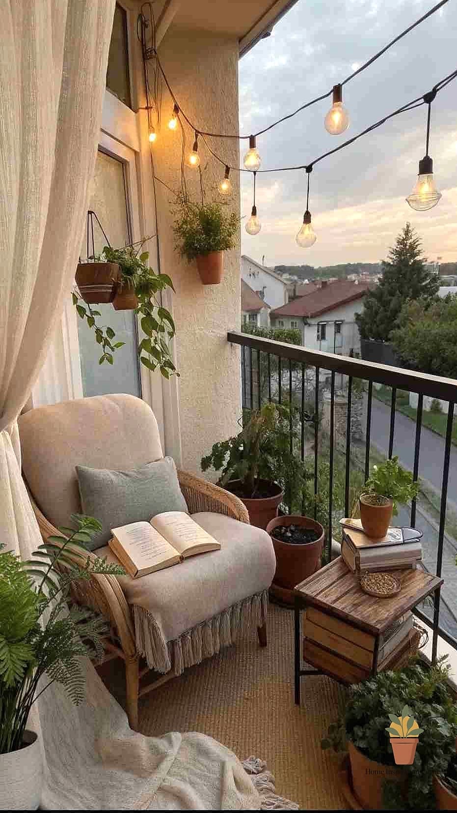 7 Creative Outdoor Balcony Ideas Ideas You Haven't Seen Before 4 A Mini Reading Nook With a Retractable Canopy
