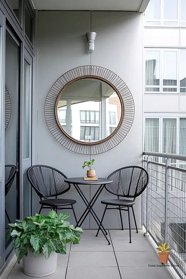 12 Narrow Balcony Ideas to Upgrade Your Home This Weekend 10 Mirror Panel to Visually Double the Space